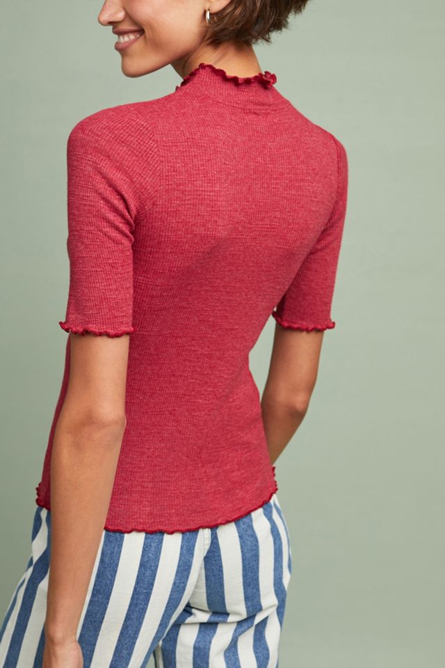 Textured Mock Neck Top #1