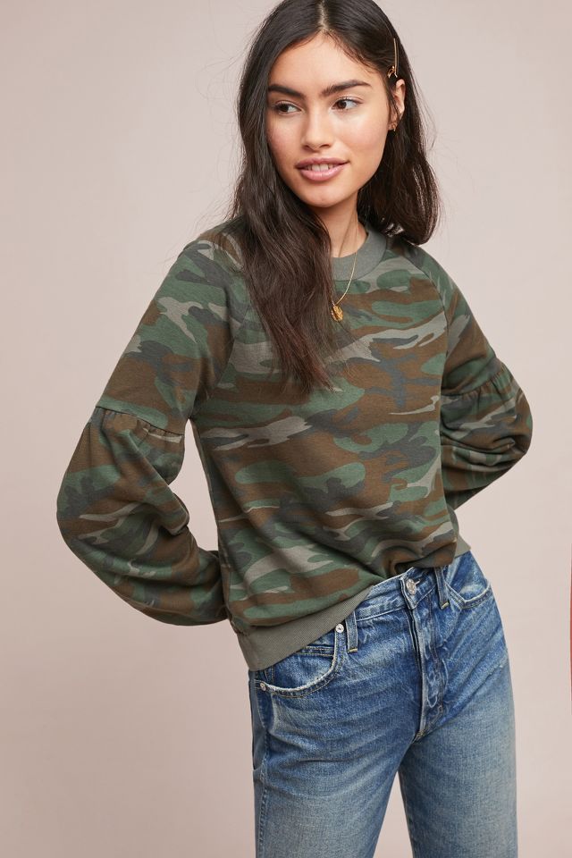 Anthropologie camo sweater hotsell