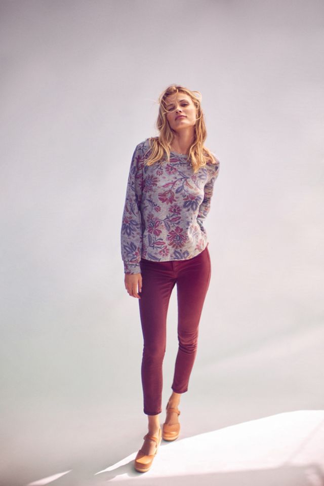 Printed Crew Neck Sweatshirt | Anthropologie