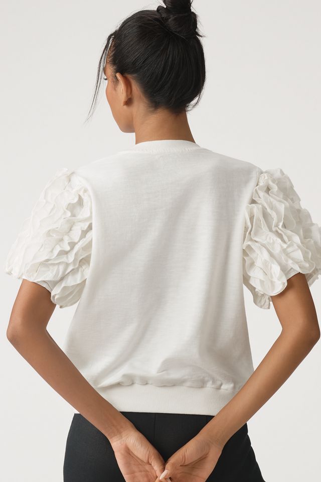 Maeve Ruffled Puff-Sleeve Tee #1
