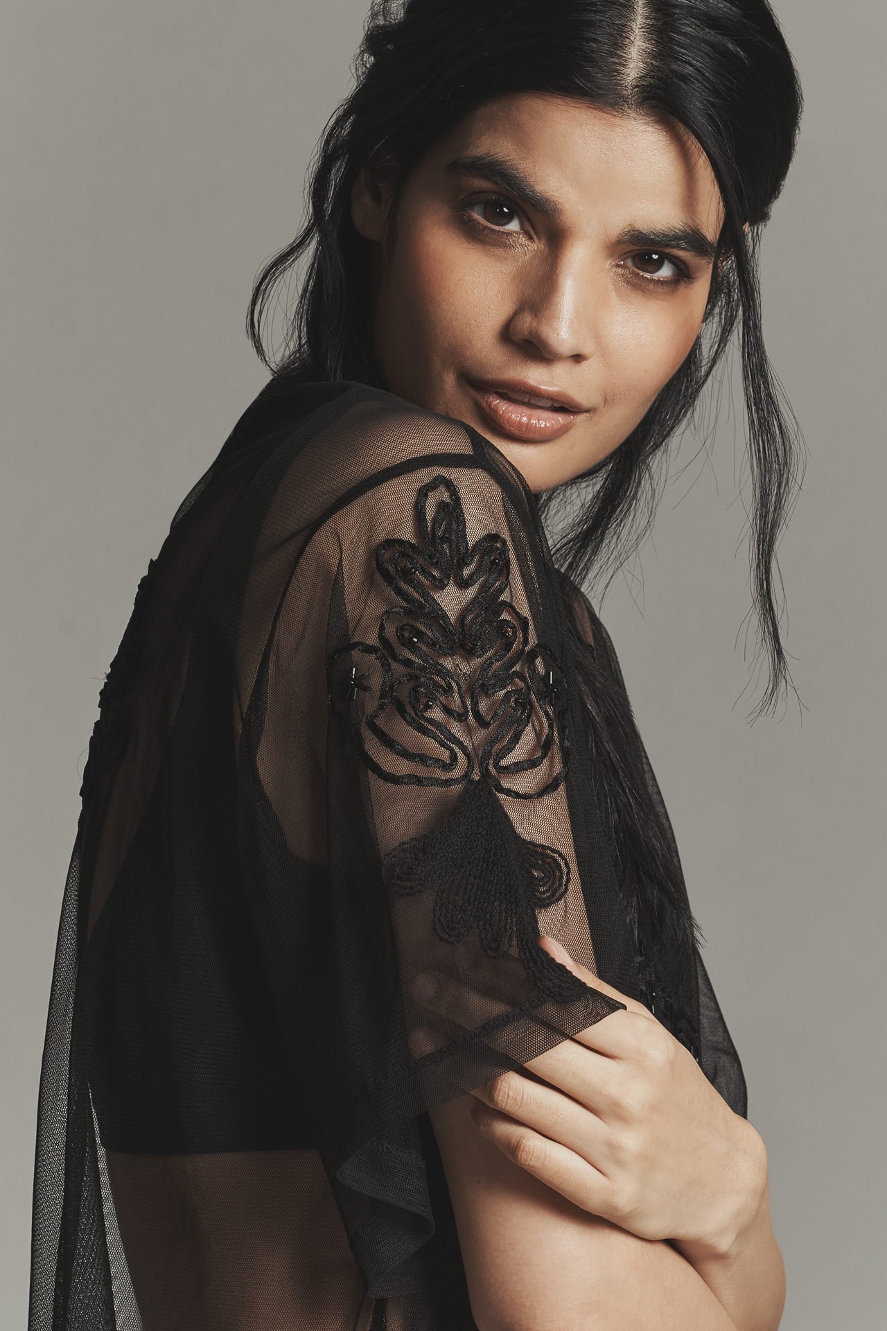 By Anthropologie Sheer Mesh Top