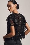 By Anthropologie Semi-Sheer Sequin Top