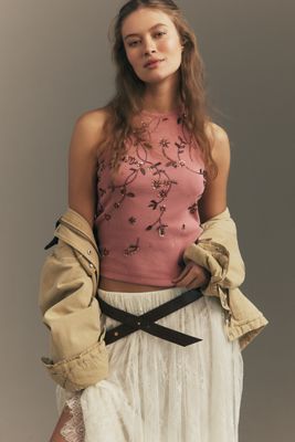 Pilcro Embellished Halter Tank Top
