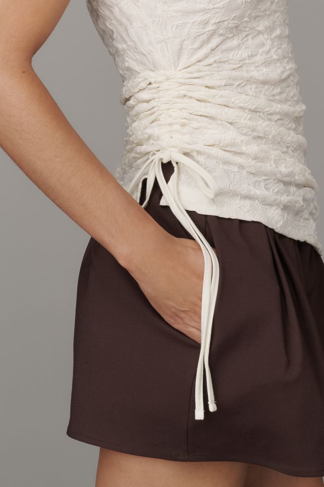 Maeve Asymmetric Ruched Muscle Tee #1