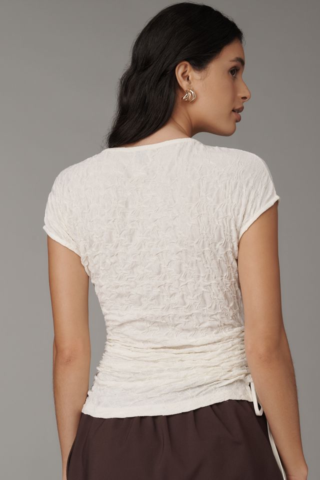 Maeve Asymmetric Ruched Muscle Tee #2