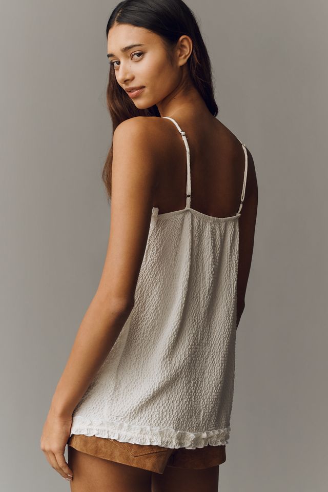 Maeve Sleeveless Textured Tie-Front Babydoll Top #1