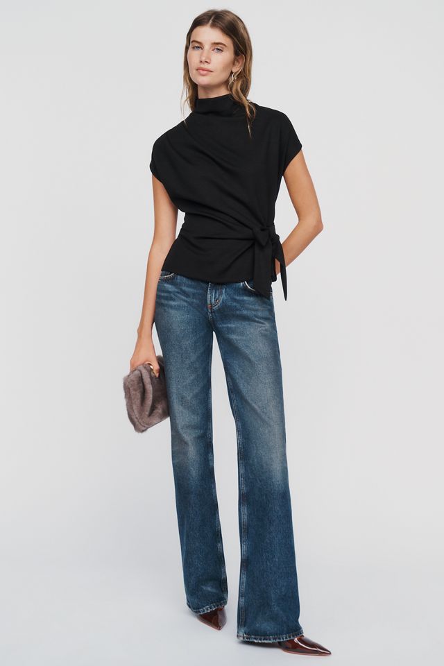 Maeve Mock Neck Wrap Top #7