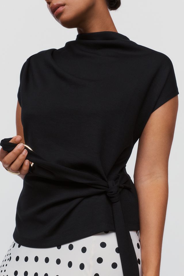Maeve Mock Neck Wrap Top #1