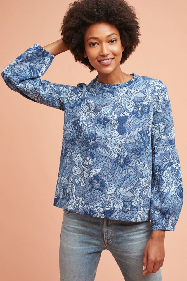 Bell-Sleeve Jacquard Top #1