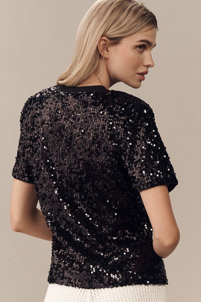 Grey Lab Short-Sleeve Sequin Top #1