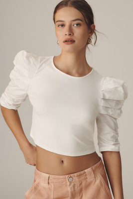 Endless Rose Puff-sleeve Blouse In White