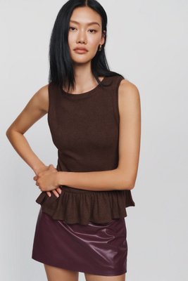 Endless Rose Sleeveless Peplum Knit Top by Anthropologie