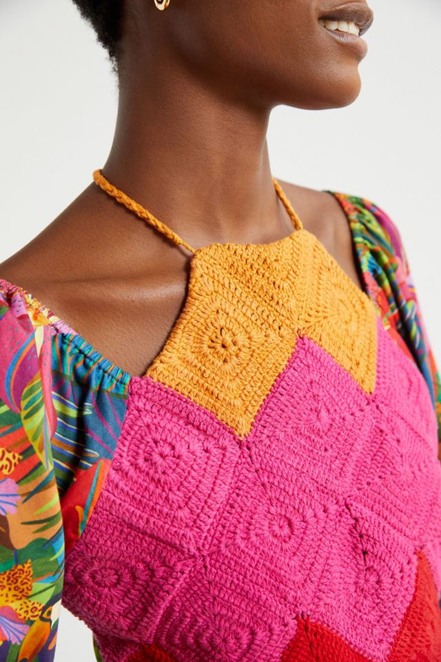 Farm Rio Halter Crochet Top #1