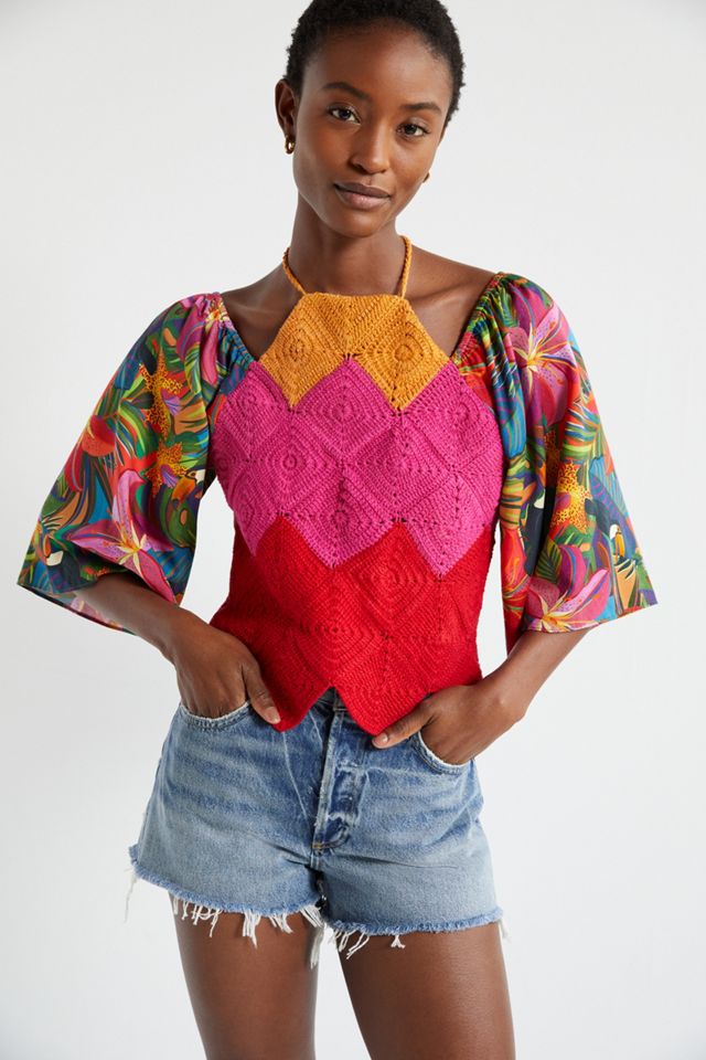 Shop Farm Rio Crochet Flowers Top