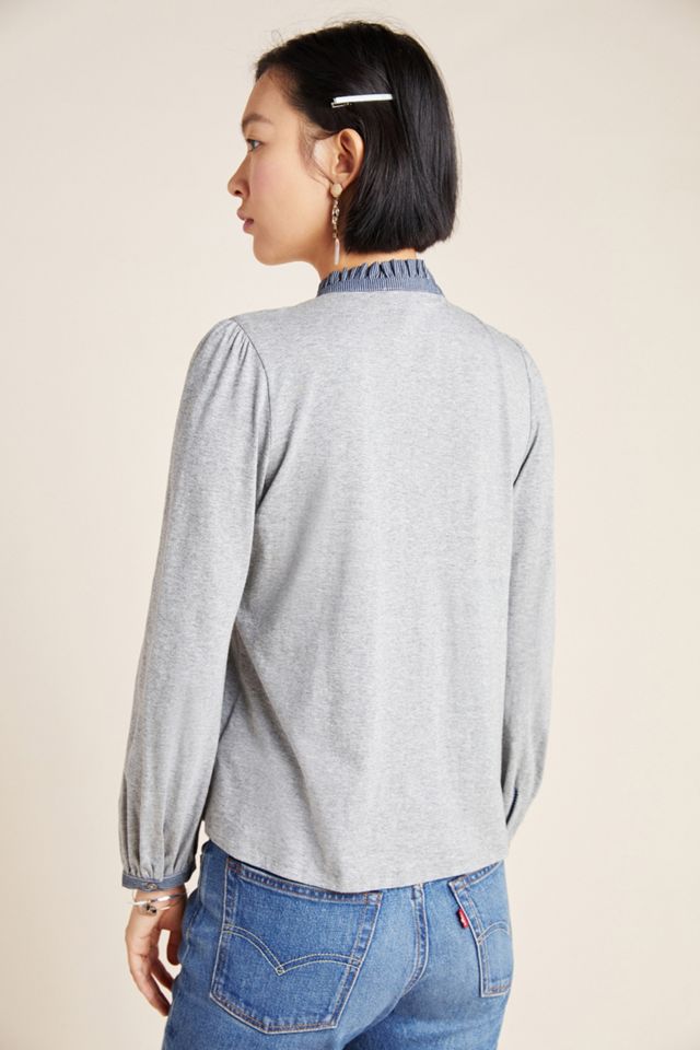 Miele Ruffled Henley Top #1