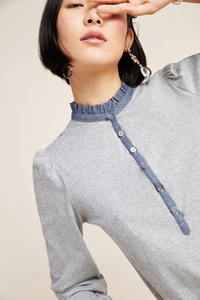 Miele Ruffled Henley Top #2
