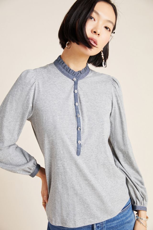 Miele Ruffled Henley Top #3