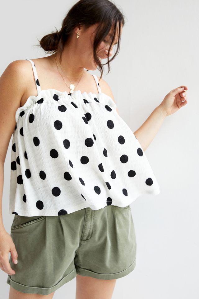 Anthropologie polka dot hot sale top