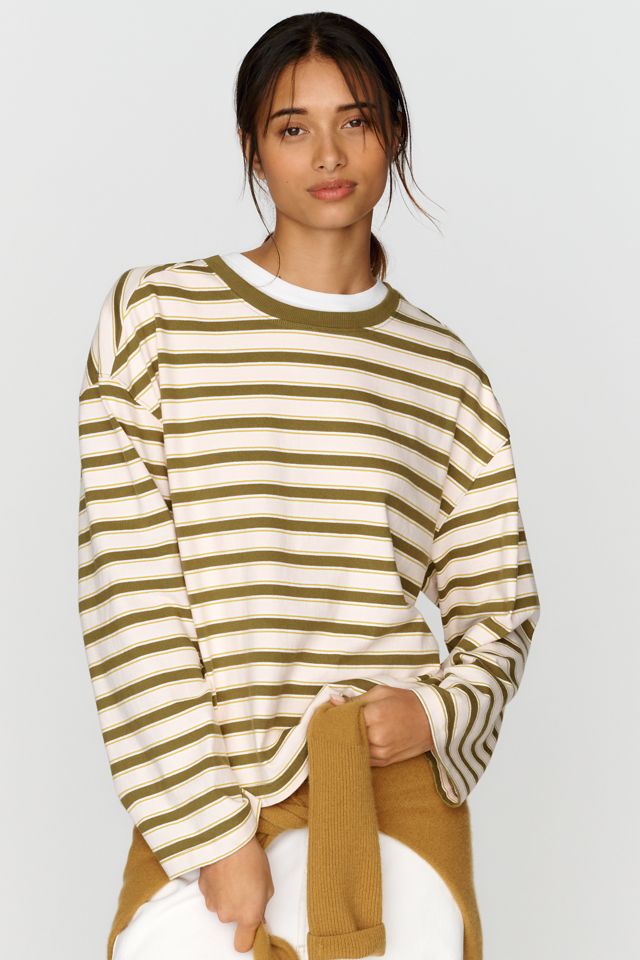 Pilcro 100% Cotton Striped Crew Neck Tee #1