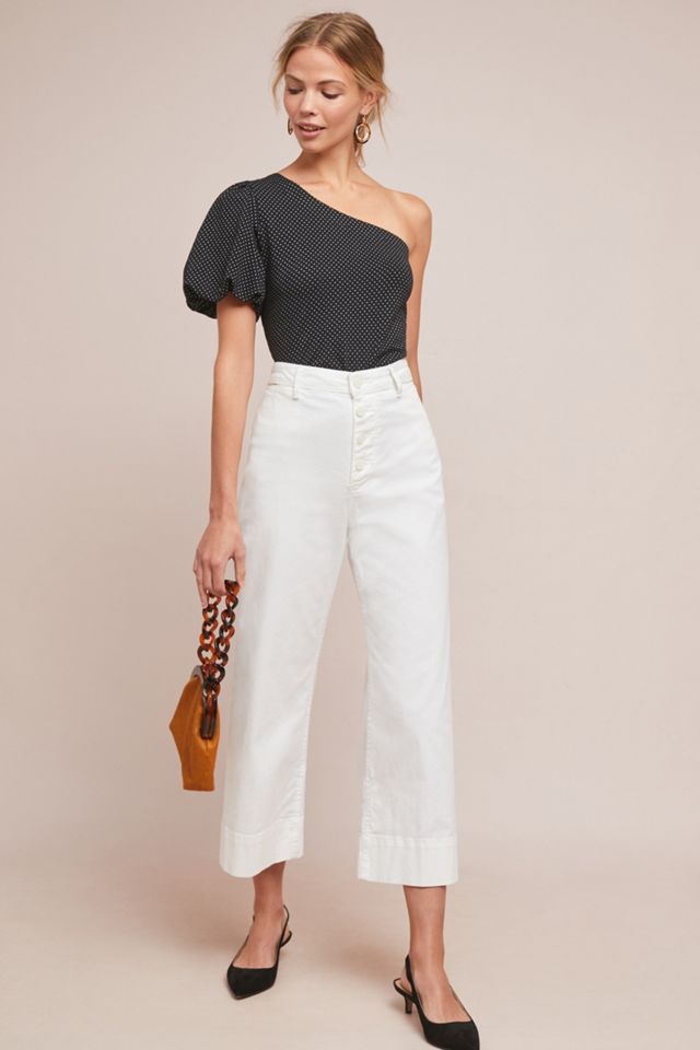 Polka Dot One-Shoulder Top #2