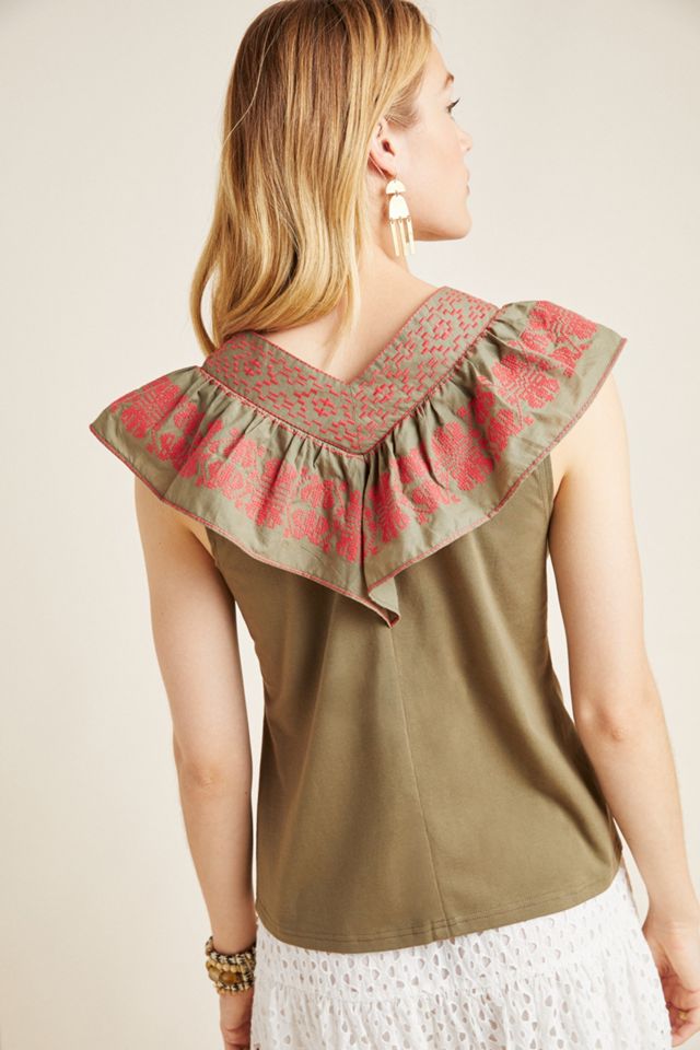 Lapis Embroidered Top #1