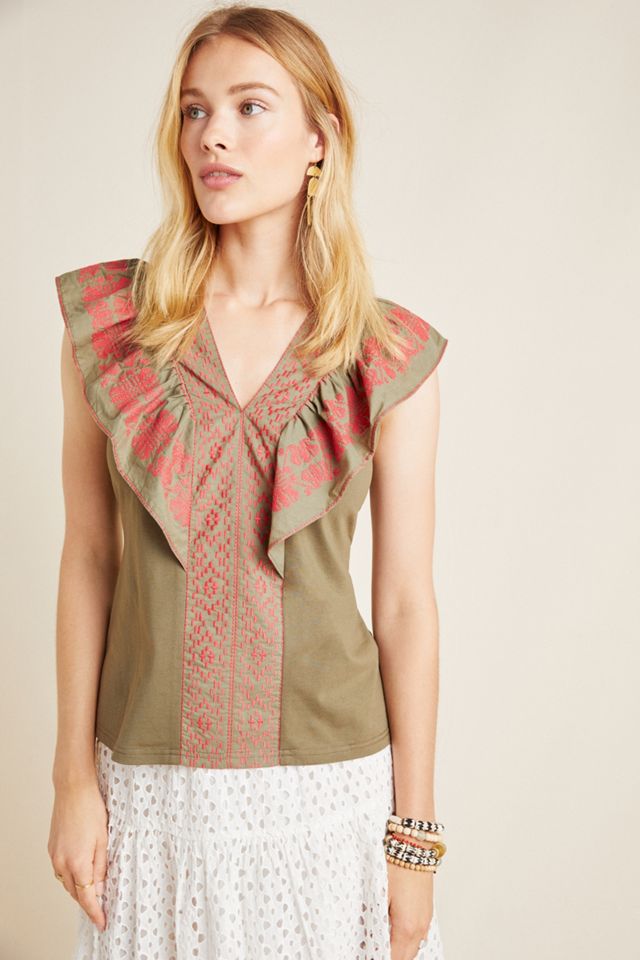 Lapis Embroidered Top #2