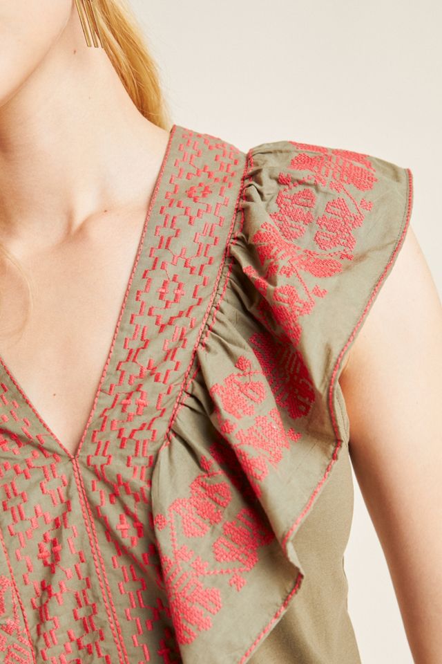 Lapis Embroidered Top #3