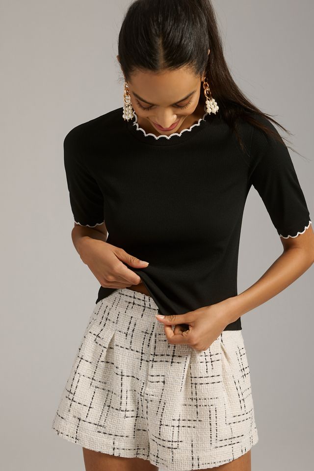 Maeve Scalloped Tee #4