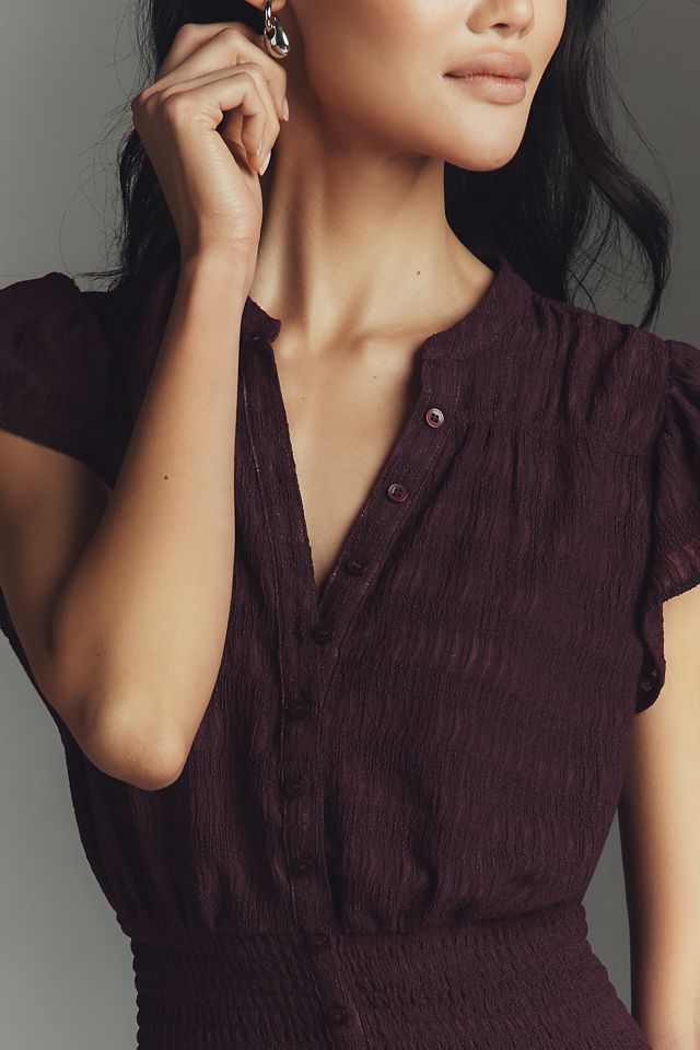 Maeve Market Day Waisted Short-Sleeve Top #1