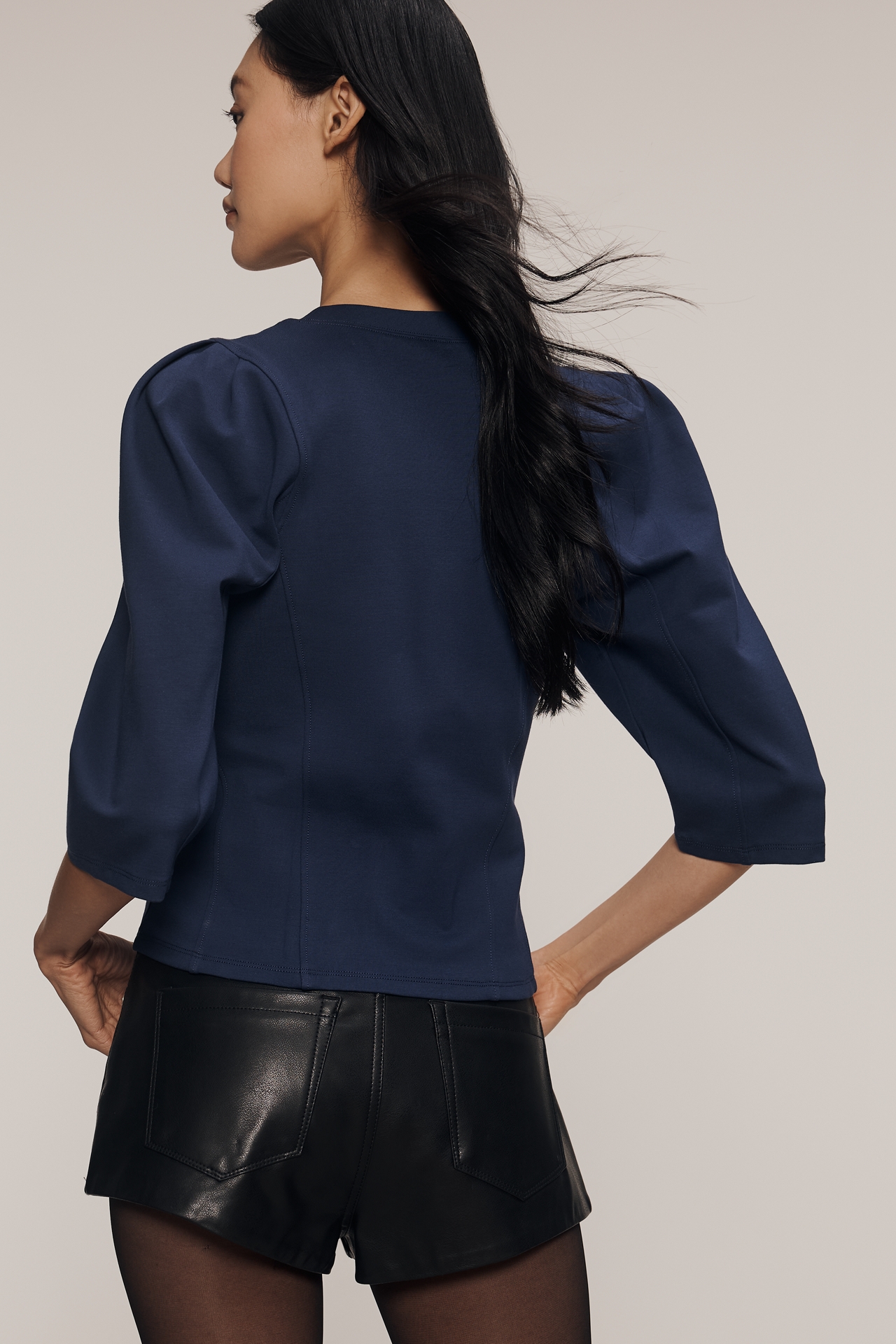 By Anthropologie Puff-Sleeve Corset Top