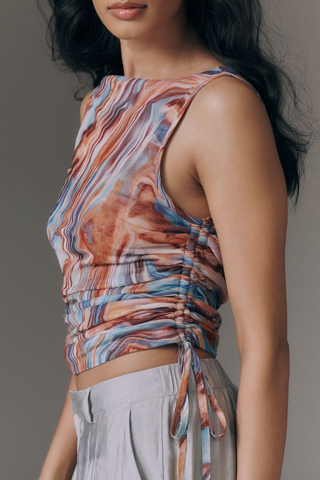 By Anthropologie Ruched Mesh Tank #1