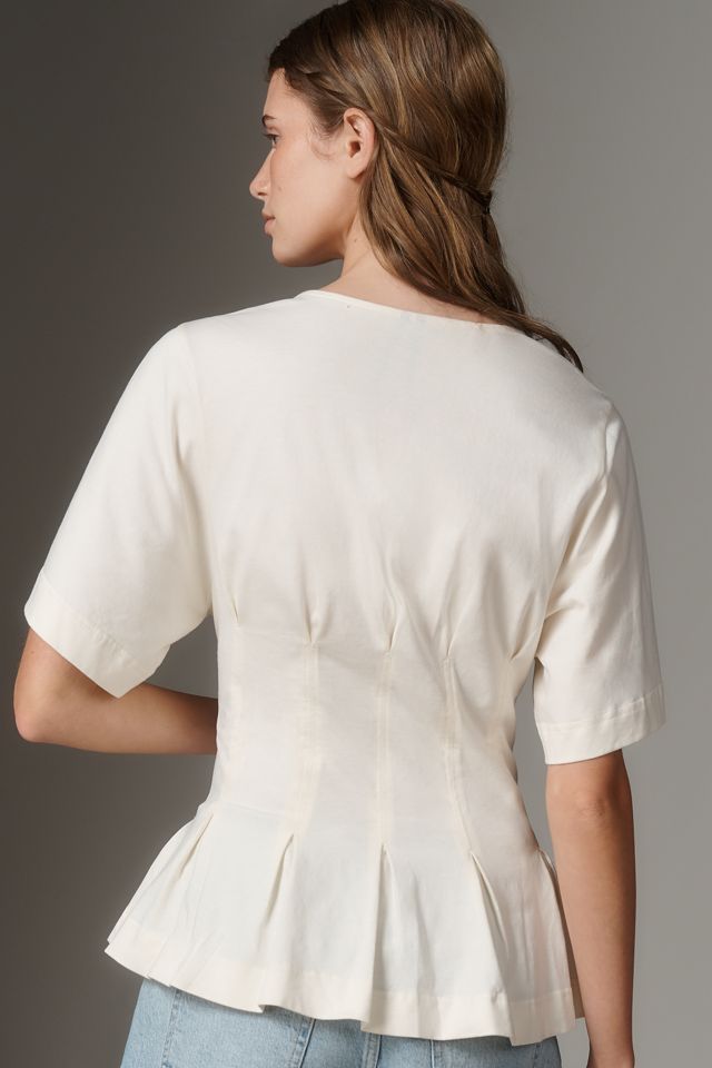 Haut à nœud sur le devant cintré By Anthropologie #1