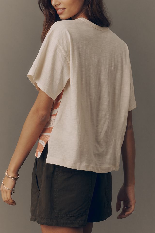 Pilcro Cotton Notched Hem Tee #1