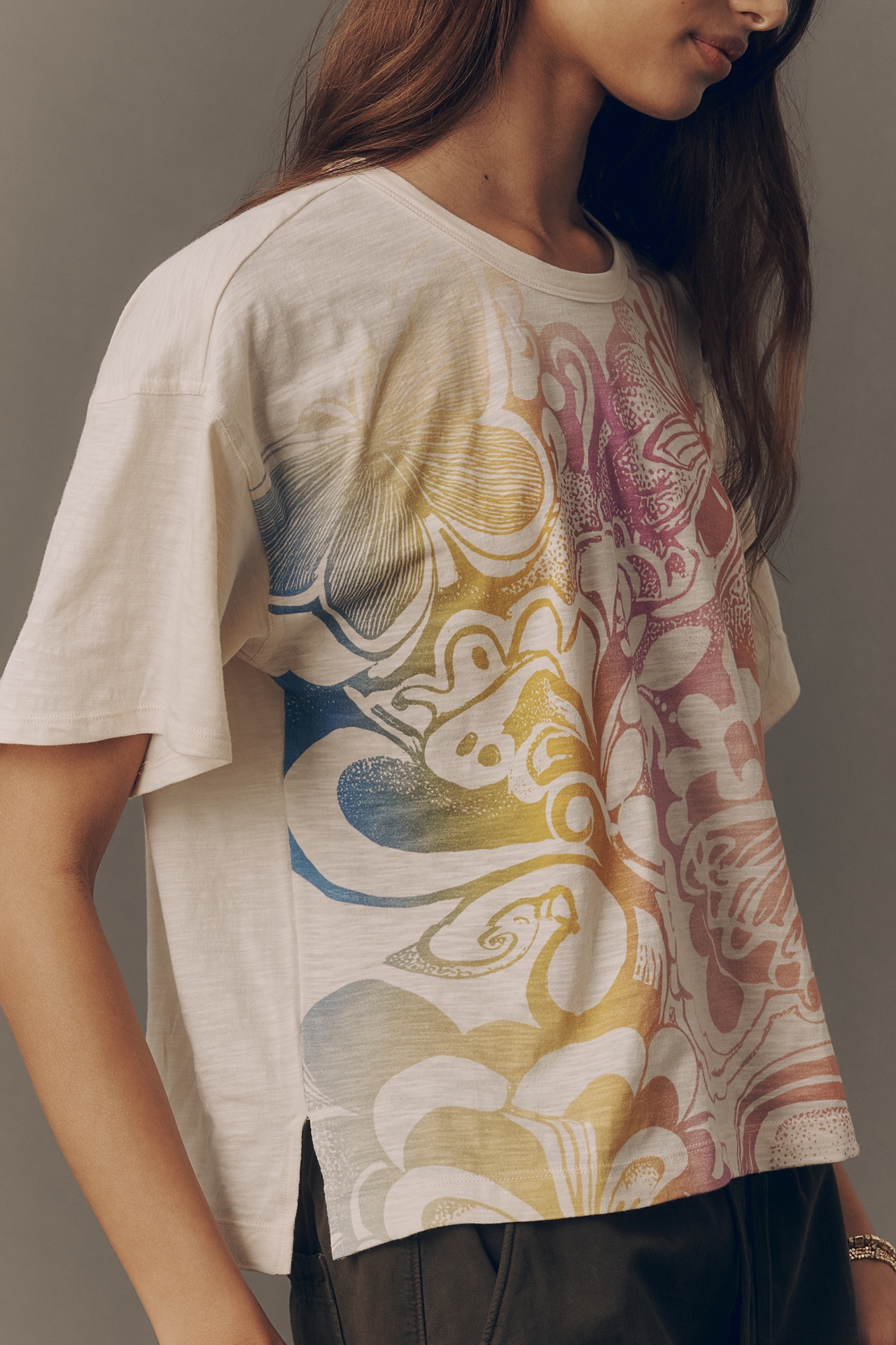 Pilcro Notched Graphic T-Shirt