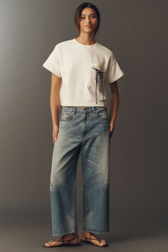 Maeve Cotton Seashell Mesh Pocket Tee #3