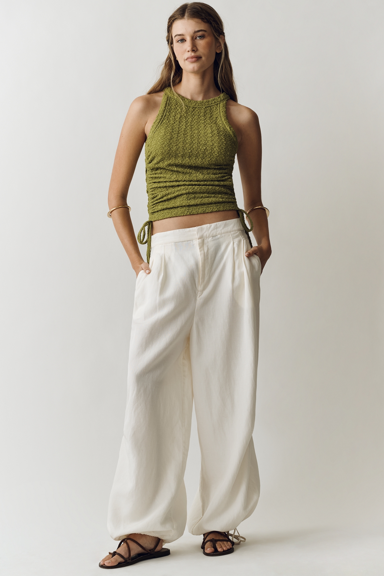By Anthropologie High Neck Cinched Tank