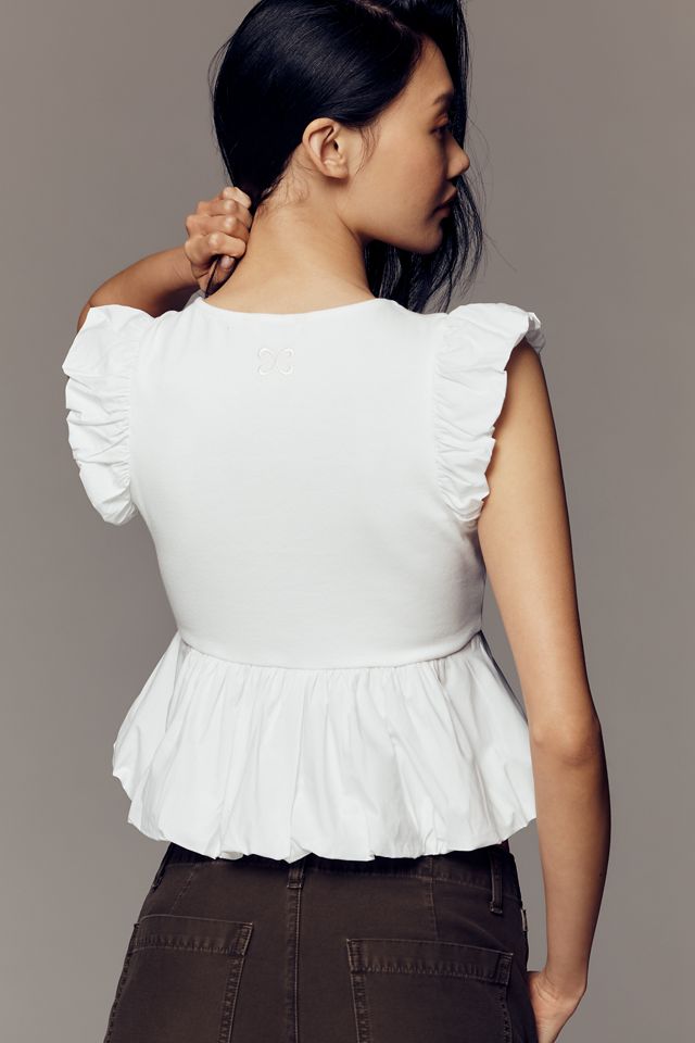 Maeve Crop Peplum Ruffle Top #1
