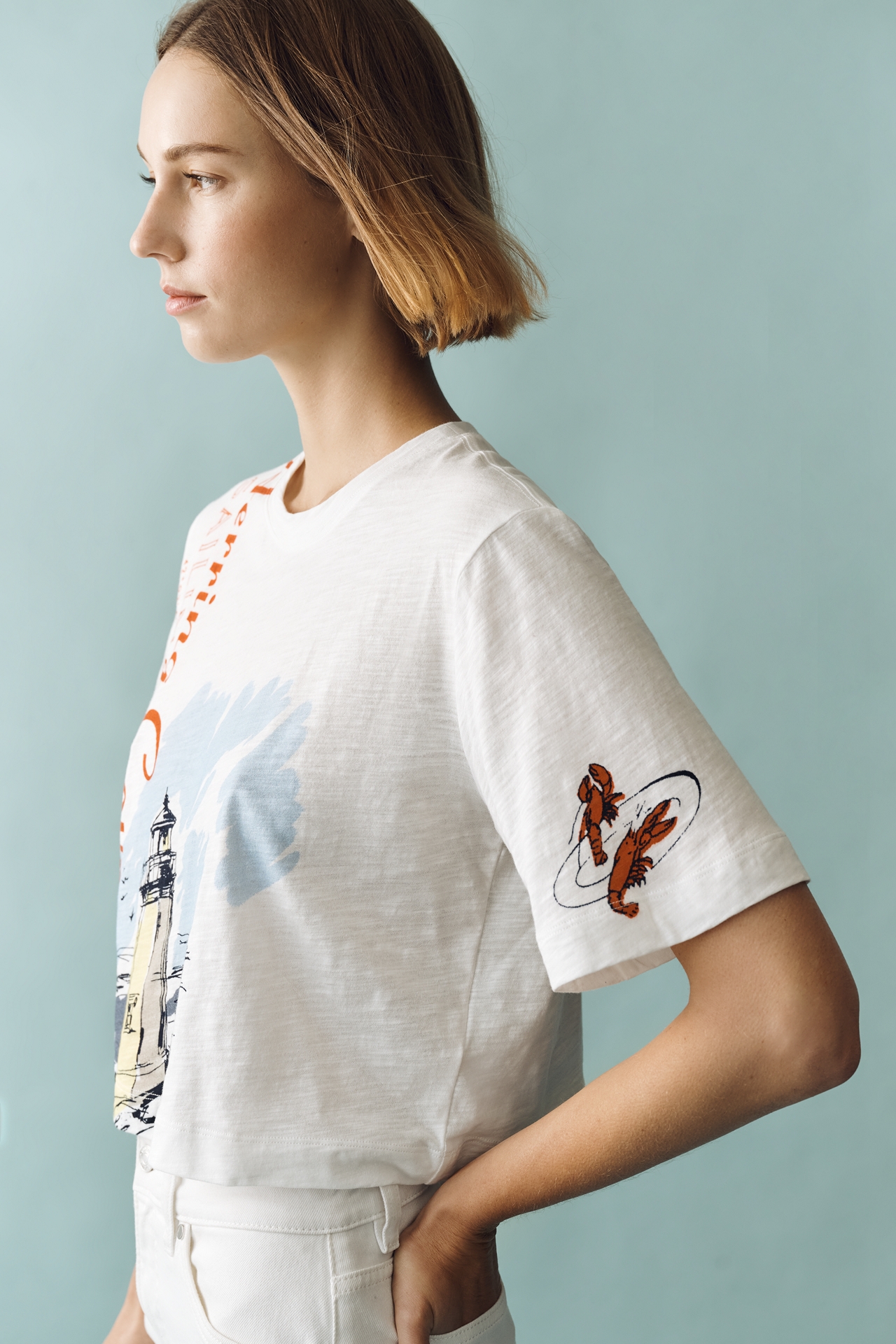 Corey Short-Sleeve Boxy Tee by Maeve