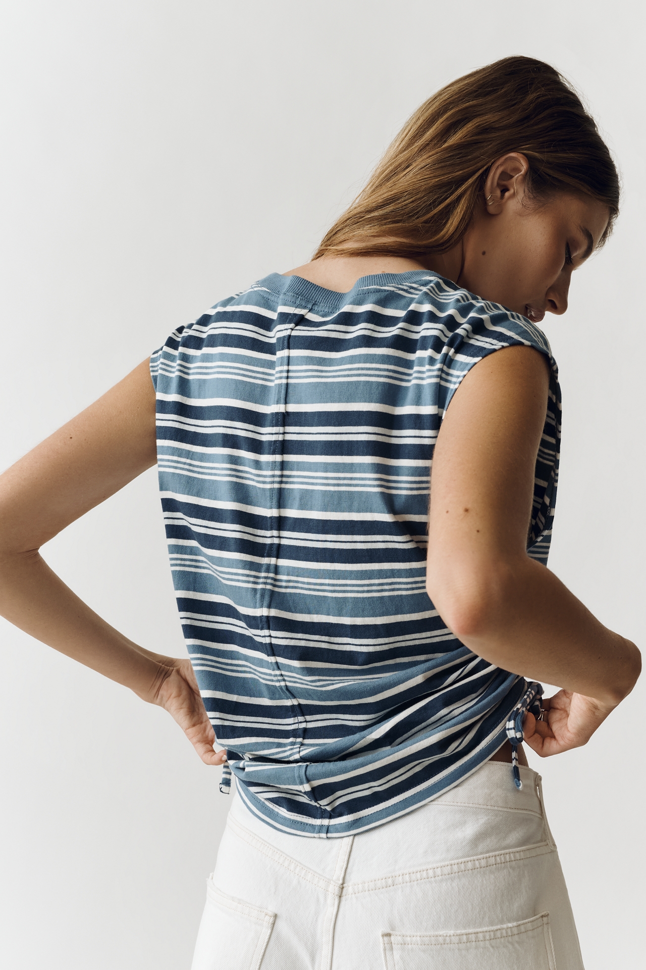 Pilcro Cotton Cinched Muscle Tee