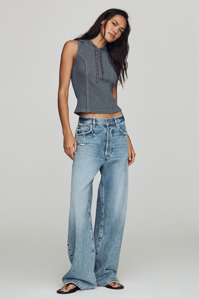 Pilcro Cotton Ribbed Hooded Halter Tank #1