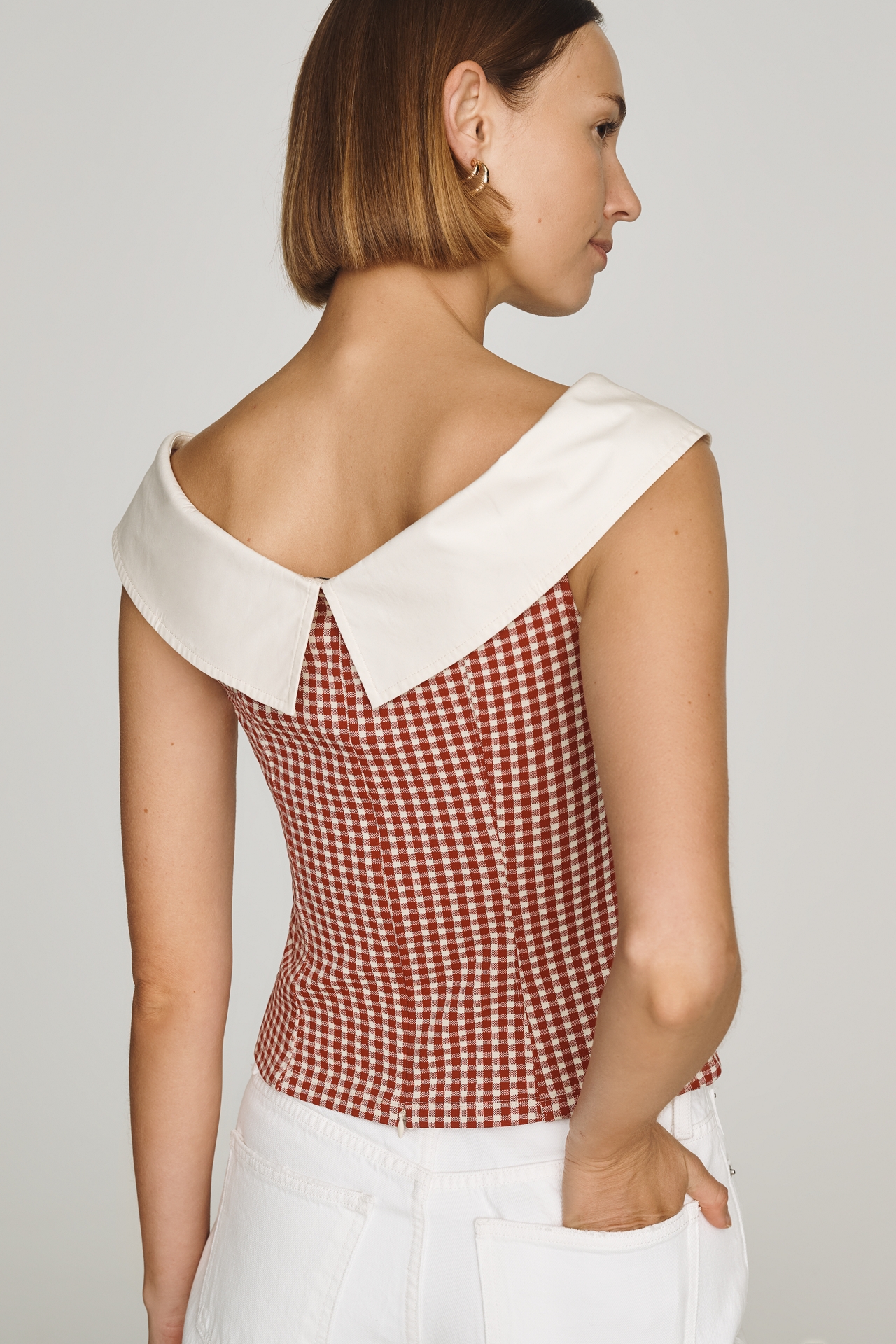 Maeve Off-Shoulder Collared Top