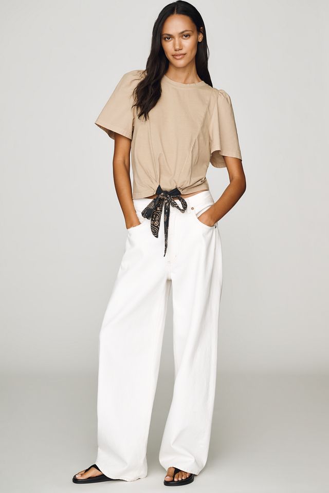 Pilcro Puff-Sleeve Bandana Drawstring Top  #1