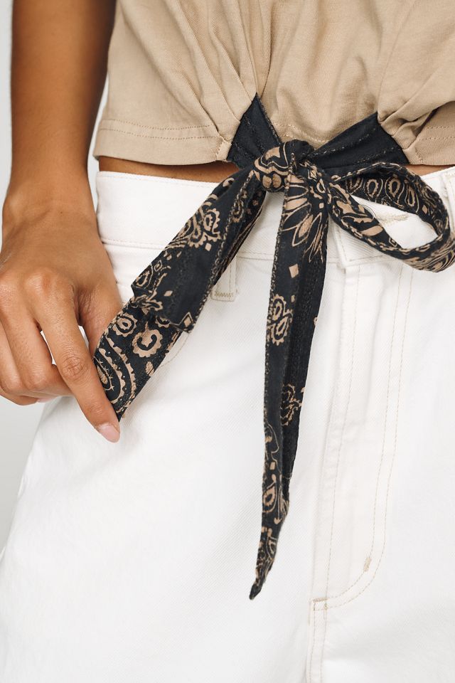 Pilcro Puff-Sleeve Bandana Drawstring Top  #2