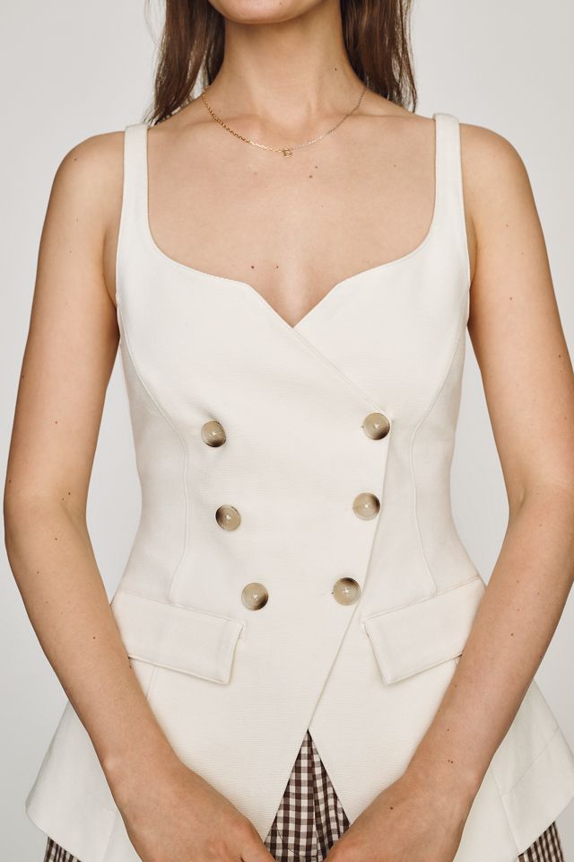 Maeve Cotton Tailored Vest #3