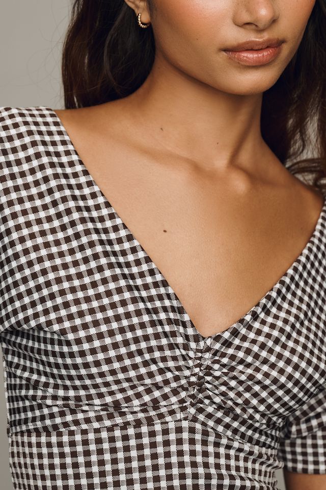 Maeve Gingham Short-Sleeve Blouse #1