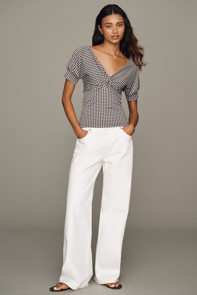 Maeve Gingham Short-Sleeve Blouse #2