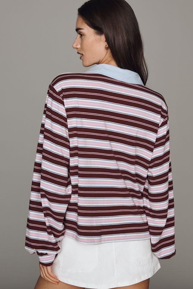 Maeve Long-Sleeve Polo Top #1