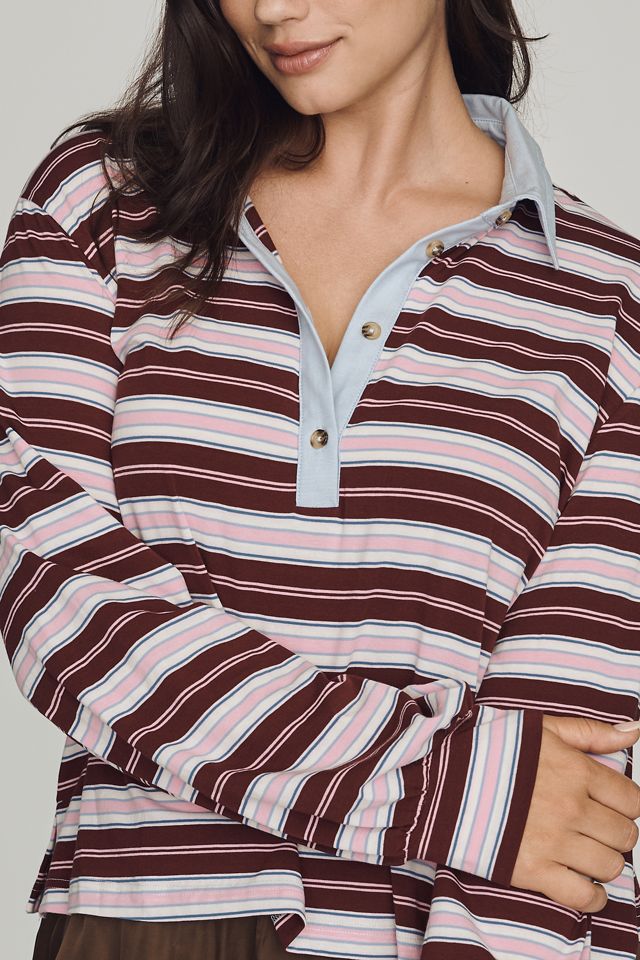 Maeve Long-Sleeve Polo Top #6
