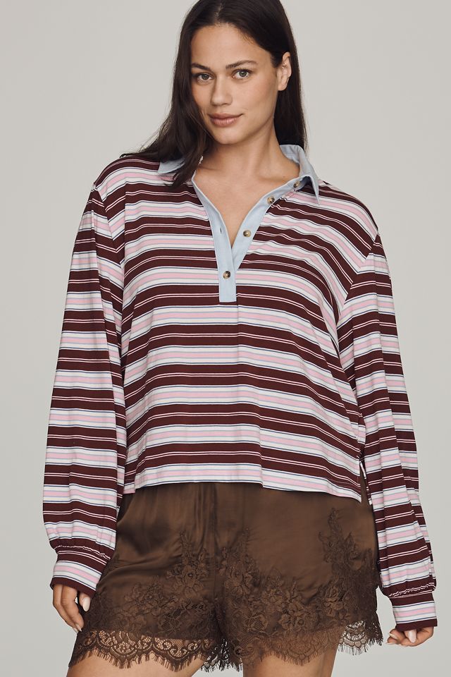 Maeve Long-Sleeve Polo Top #4