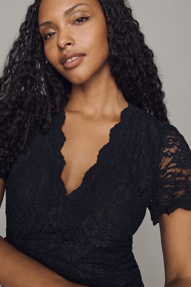 By Anthropologie Plunge Lace Tee #7